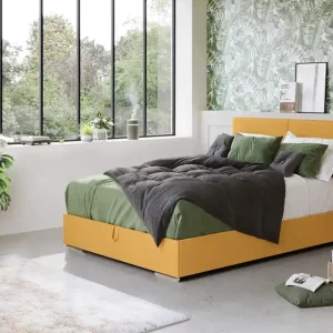 Chilipir Pat dublu Boxspring + top saltea 140/200 , mustar